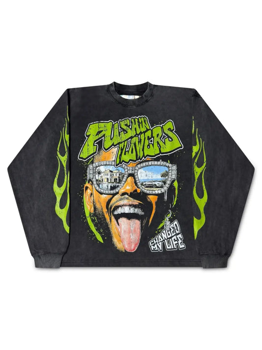 PF The Life Long Sleeve Shirt Pushin Flowers