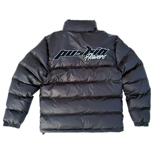 Pushin Flowers™ ThermoFade™ Heat-Reactive Black-to-White Puffer Jacket Pushin Flowers