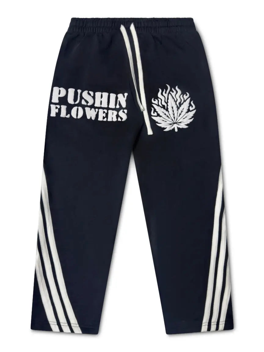 Pushin Flowers striped baggy pants PF streetwear