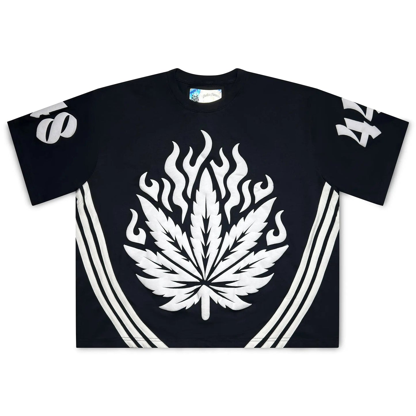Pushin Flowers striped graphic shirt PF streetwear
