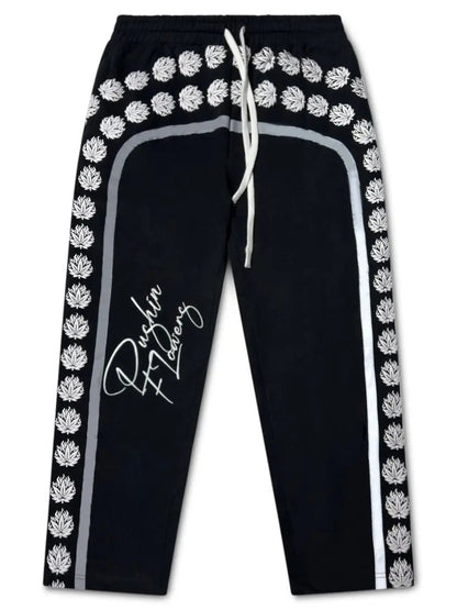 Pushin Flowers leaf print baggy pants PF streetwear