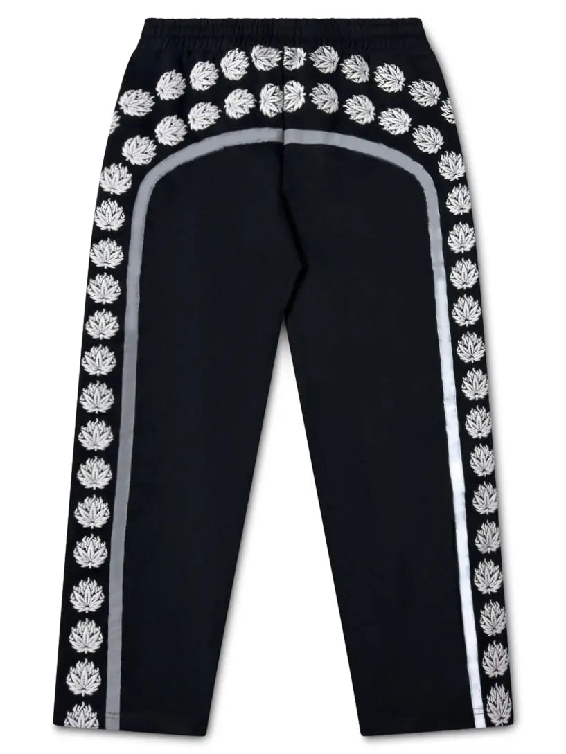 Pushin Flowers leaf print pants botanical detail