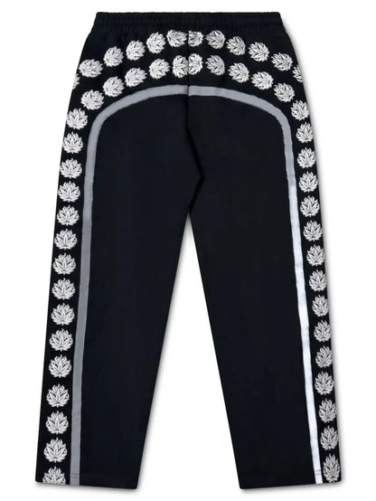 Pushin Flowers leaf print pants botanical detail