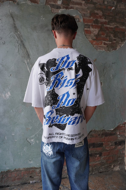 Pushin Flowers Nashville graphic tee – PF City Series streetwear, close-up detail