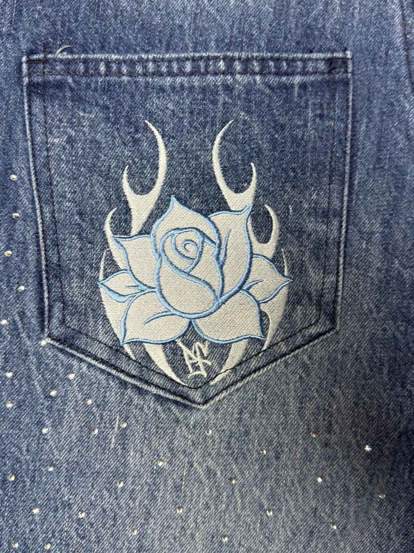 PF Rhinestone Patch Jeans