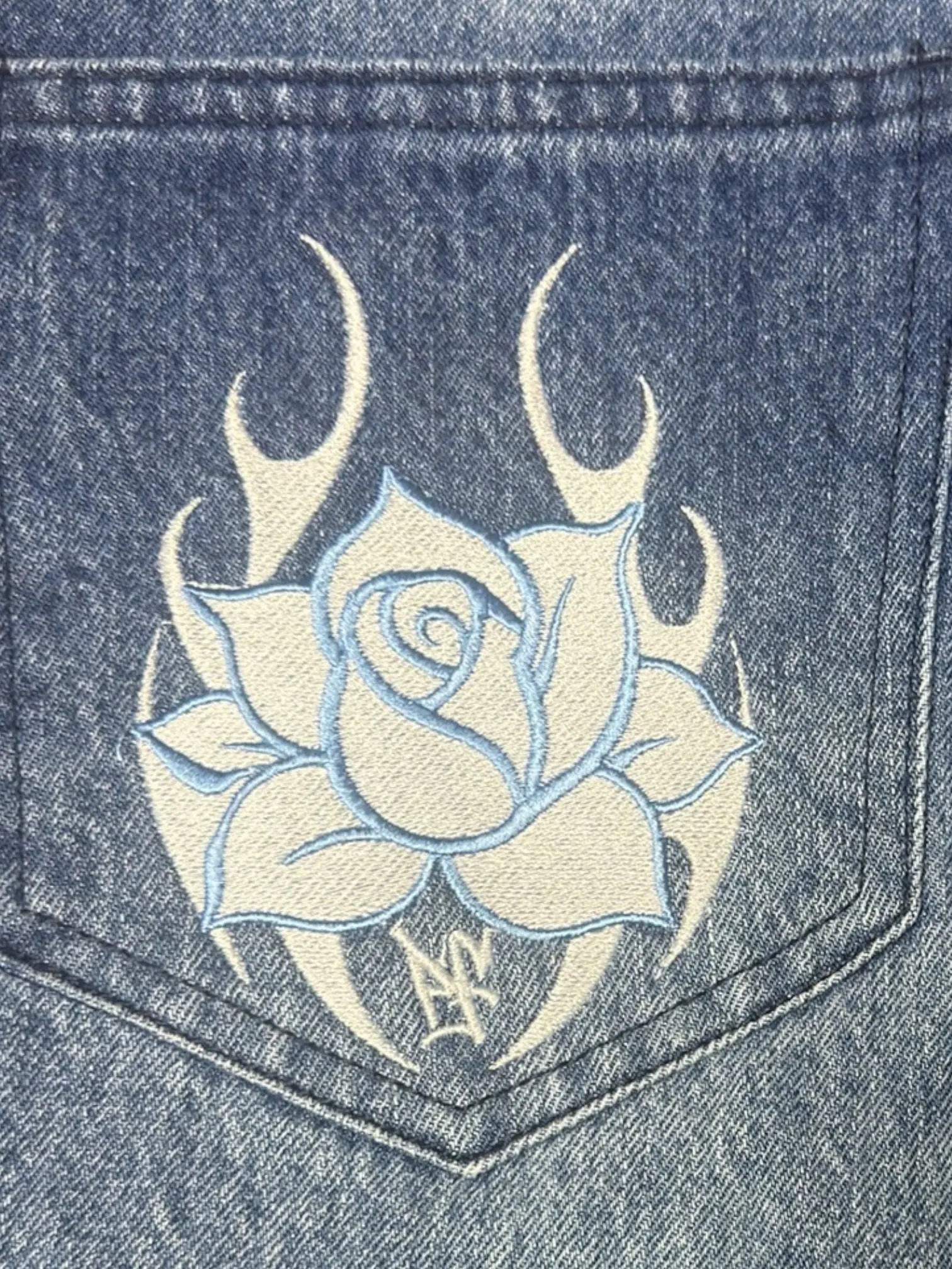 PF Baggy Denim Jeans Pushin Flowers