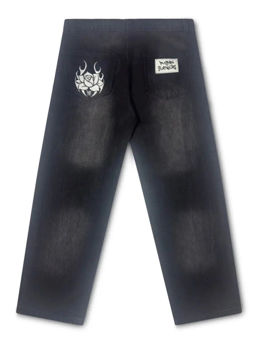 PF Baggy Denim Jeans Pushin Flowers