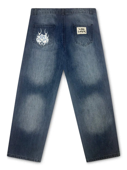 PF Baggy Denim Jeans Pushin Flowers