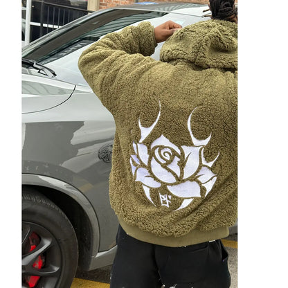 Pushin Flowers Eternal Bloom Sherpa Hoodie Pushin Flowers