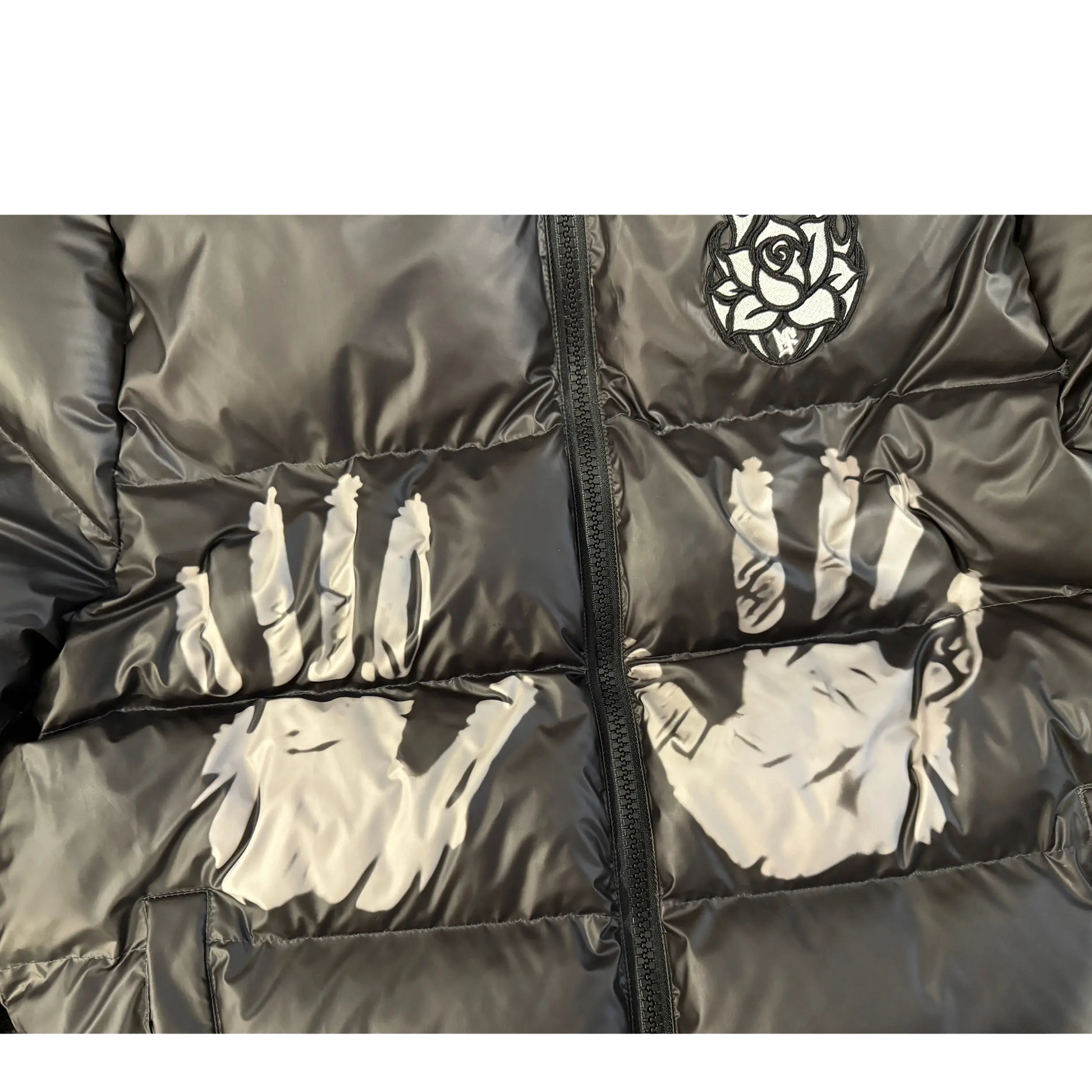 Pushin Flowers™ ThermoFade™ Heat-Reactive Black-to-White Puffer Jacket Pushin Flowers