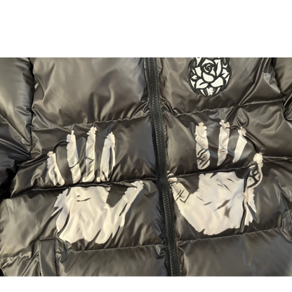 Pushin Flowers™ ThermoFade™ Heat-Reactive Black-to-White Puffer Jacket Pushin Flowers